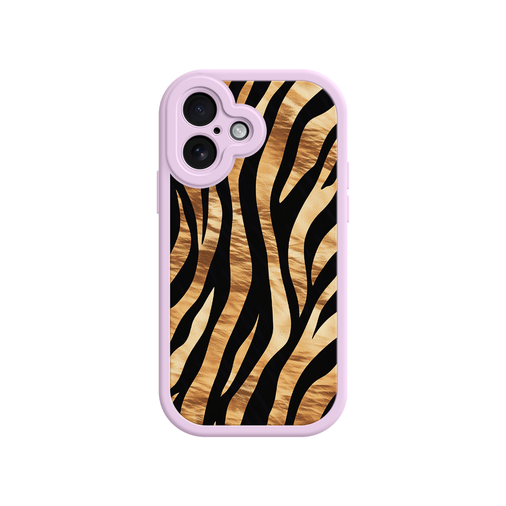 Tiger Stripe iPhone Case – Bold Animal Print with Olive Green Frame