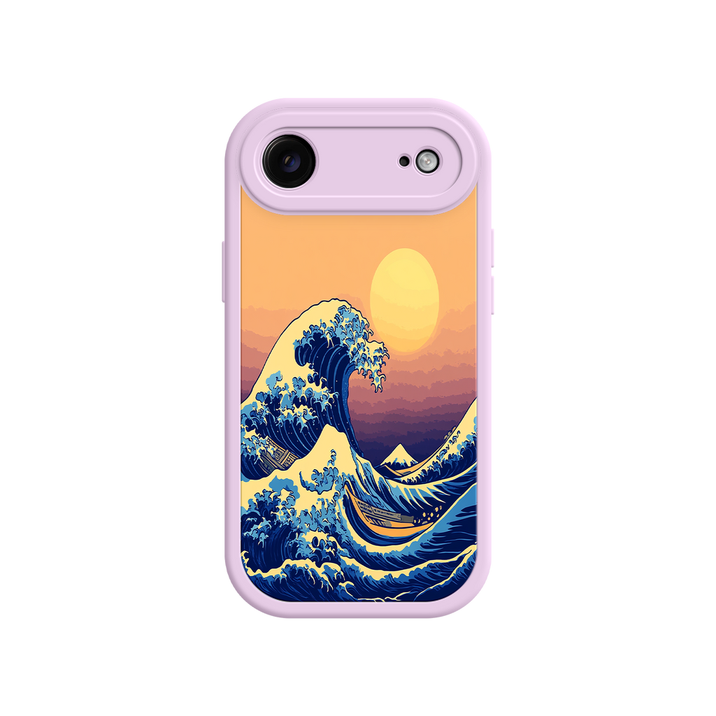 Great Wave Sunset iPhone Case – Japanese Art with Ocean & Mountain Design