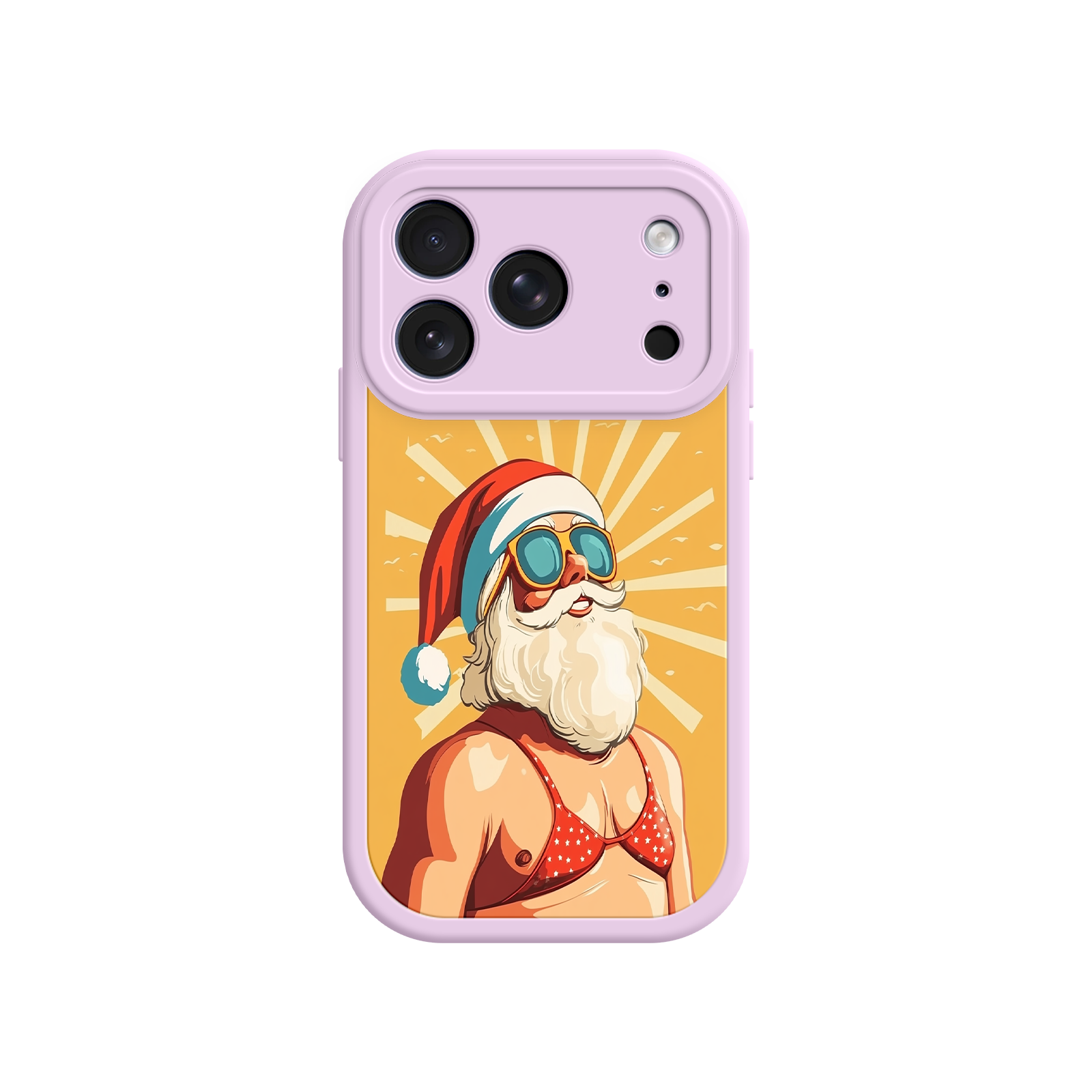 Funny Santa iPhone case with festive summer design