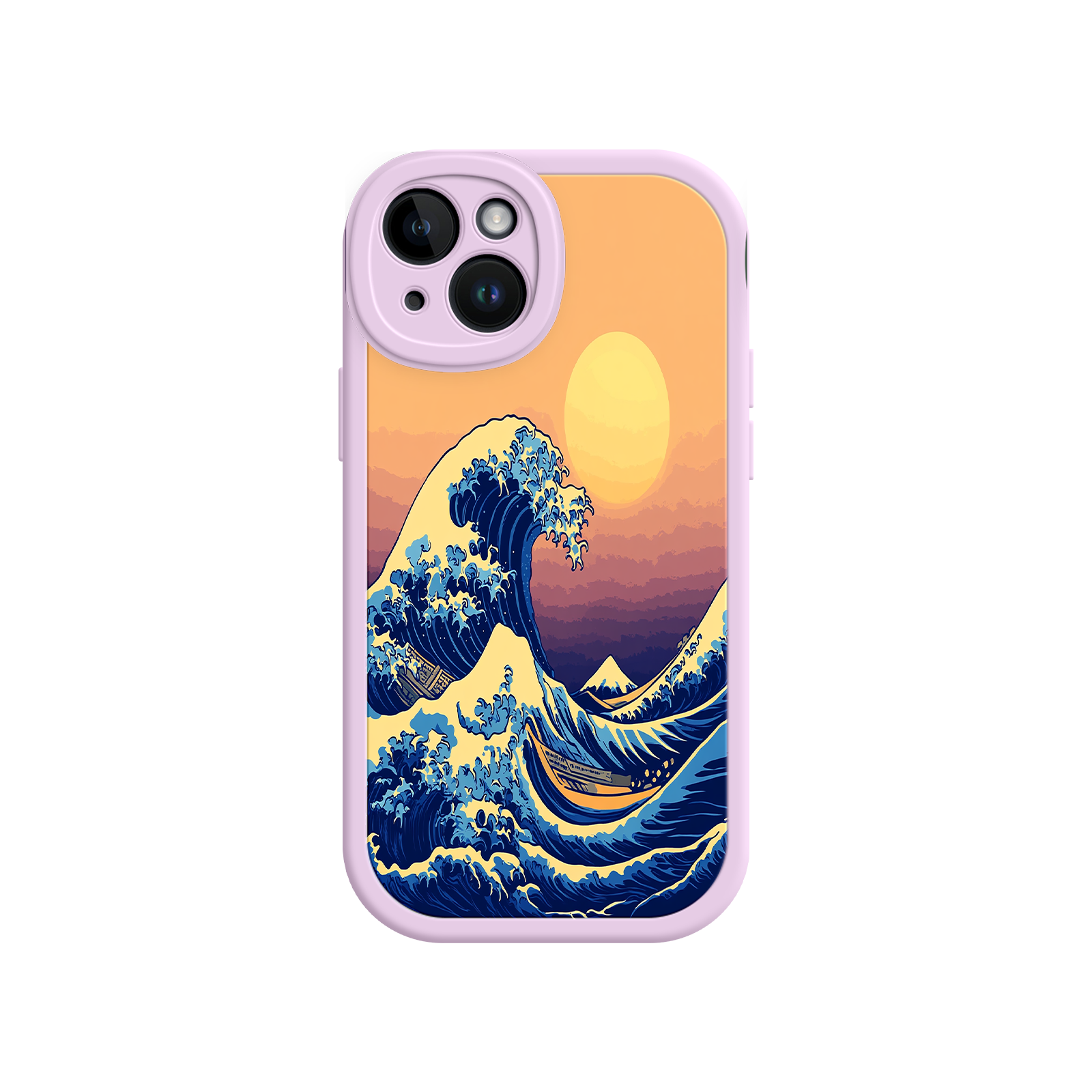 Great Wave Sunset iPhone Case – Japanese Art with Ocean & Mountain Design