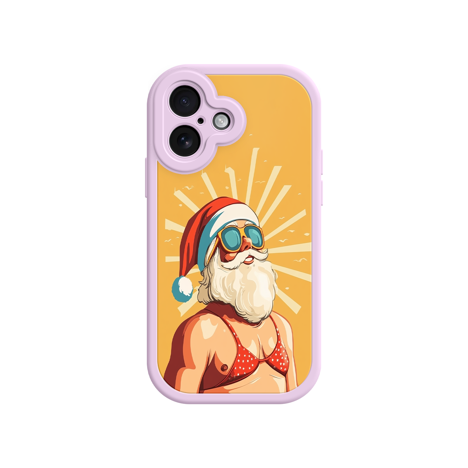 Whimsical phone case with tropical Christmas design