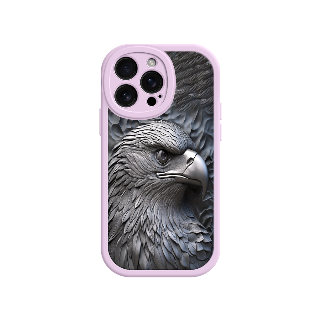 Embossed Eagle iPhone 17 Case – Grayscale 3D Design, Rugged Protective Cover, Symbol of Strength & Freedom