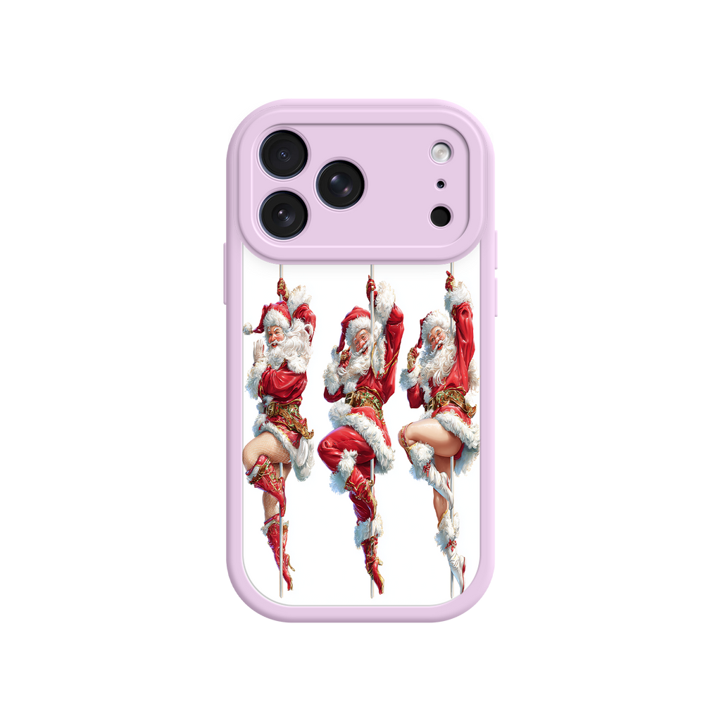 Holiday-themed phone case featuring festive performers