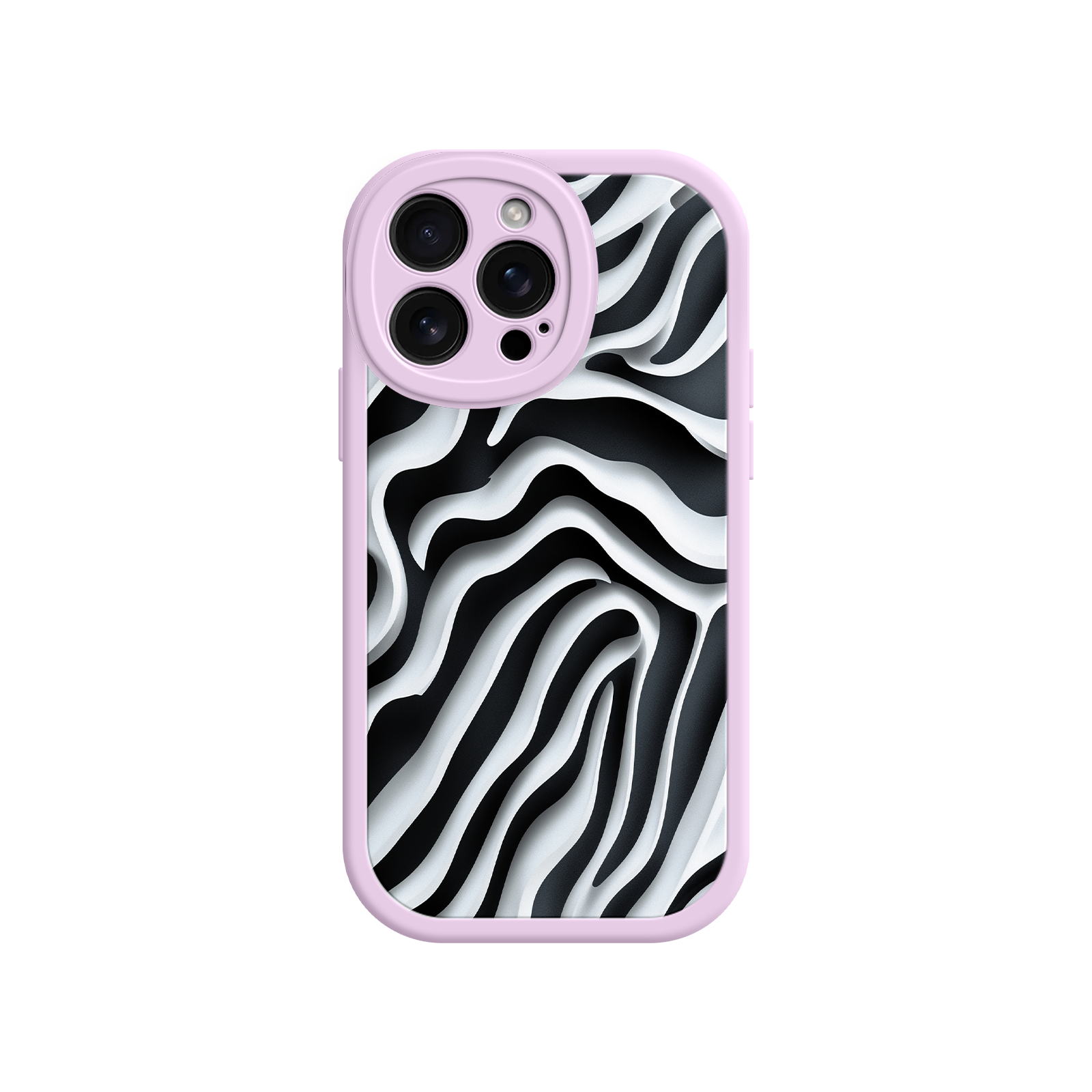 Zebra Pattern iPhone 17 Case – Black & White Protective Cover for iPhone 16 Pro / Max