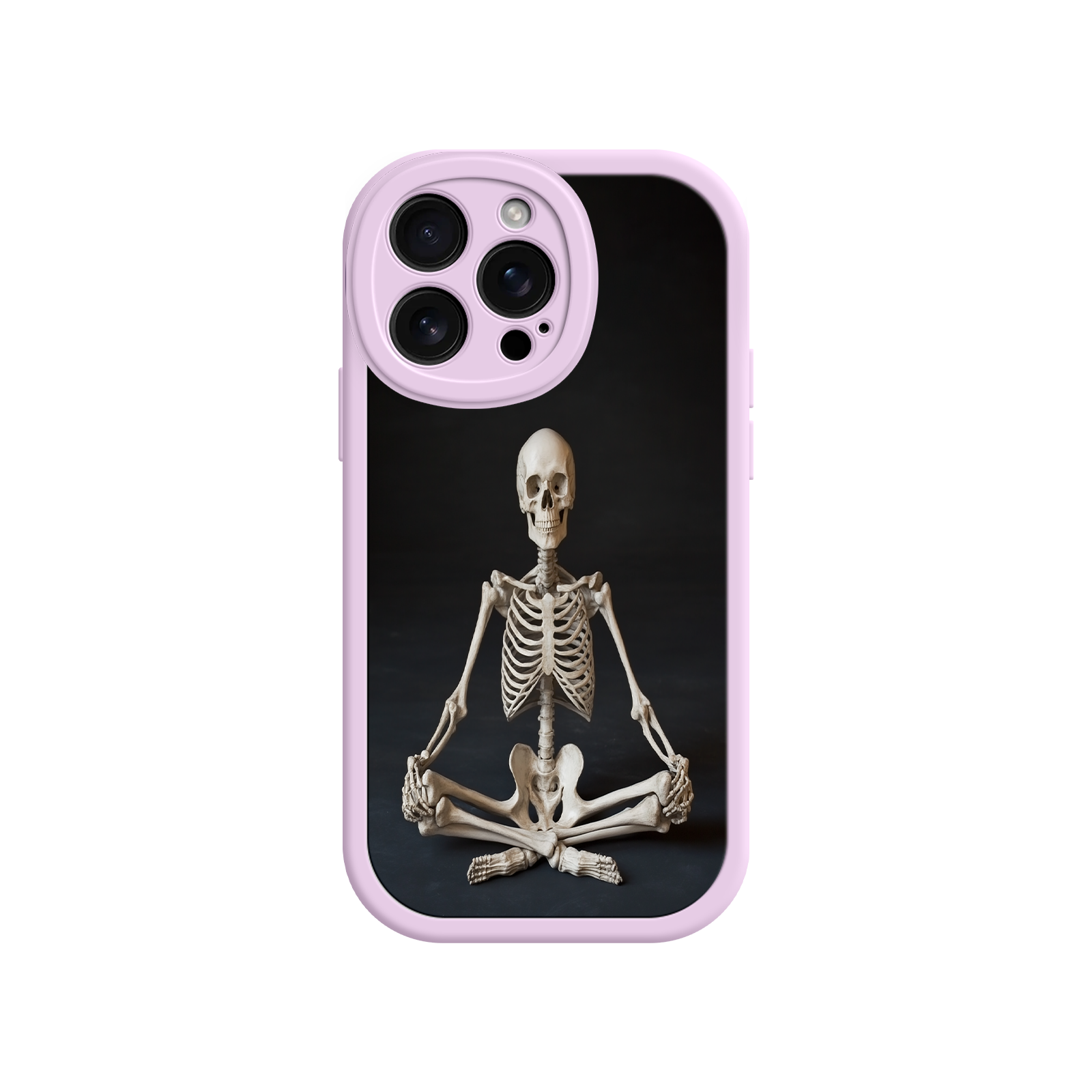 Meditating Skeleton iPhone 17 Case – Gothic Skelly Yoga Art, Anatomical Design, Spiritual Aesthetic