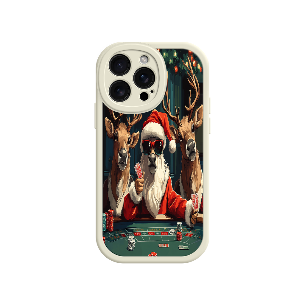 Santa Claus Poker iPhone 17 Case – Funny Christmas Design, Holiday Pet Humor, Reindeer Game Night