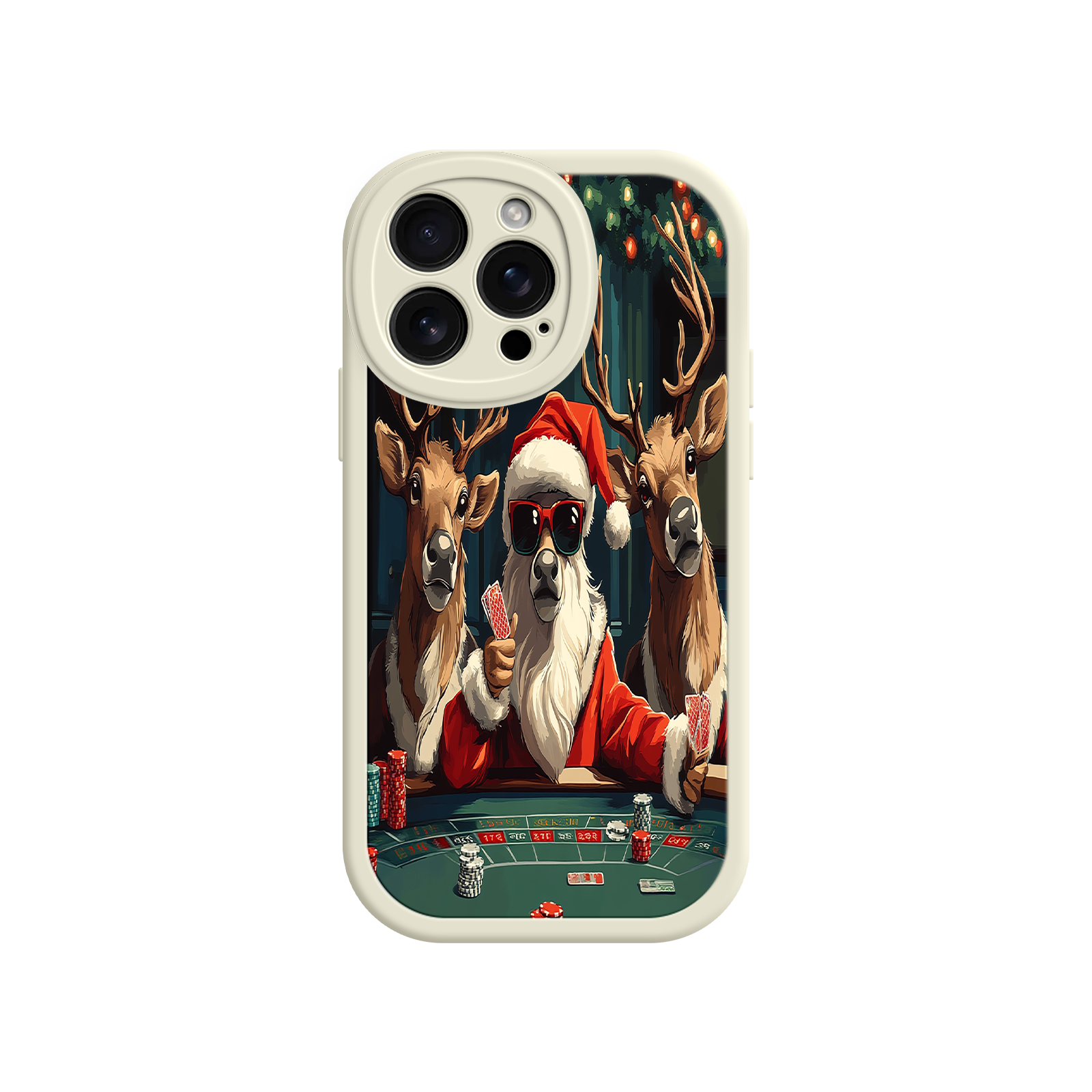 Santa Claus Poker iPhone 17 Case – Funny Christmas Design, Holiday Pet Humor, Reindeer Game Night