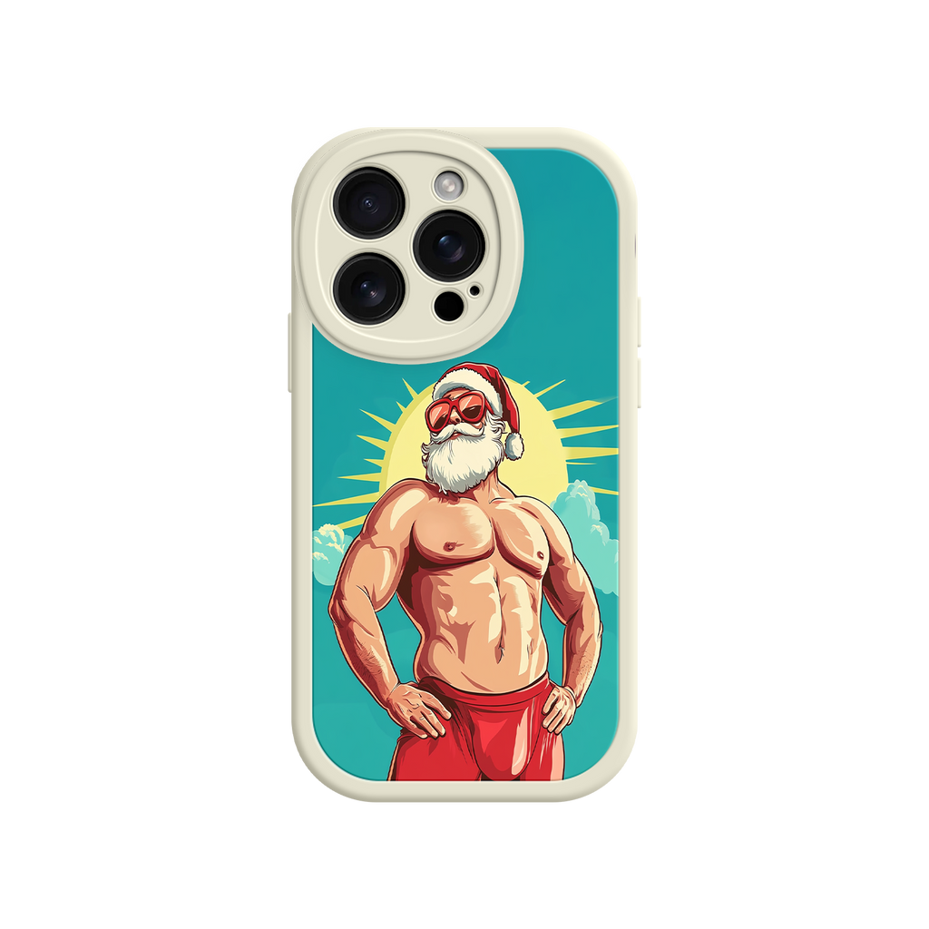 Christmas iPhone case with buff Santa character