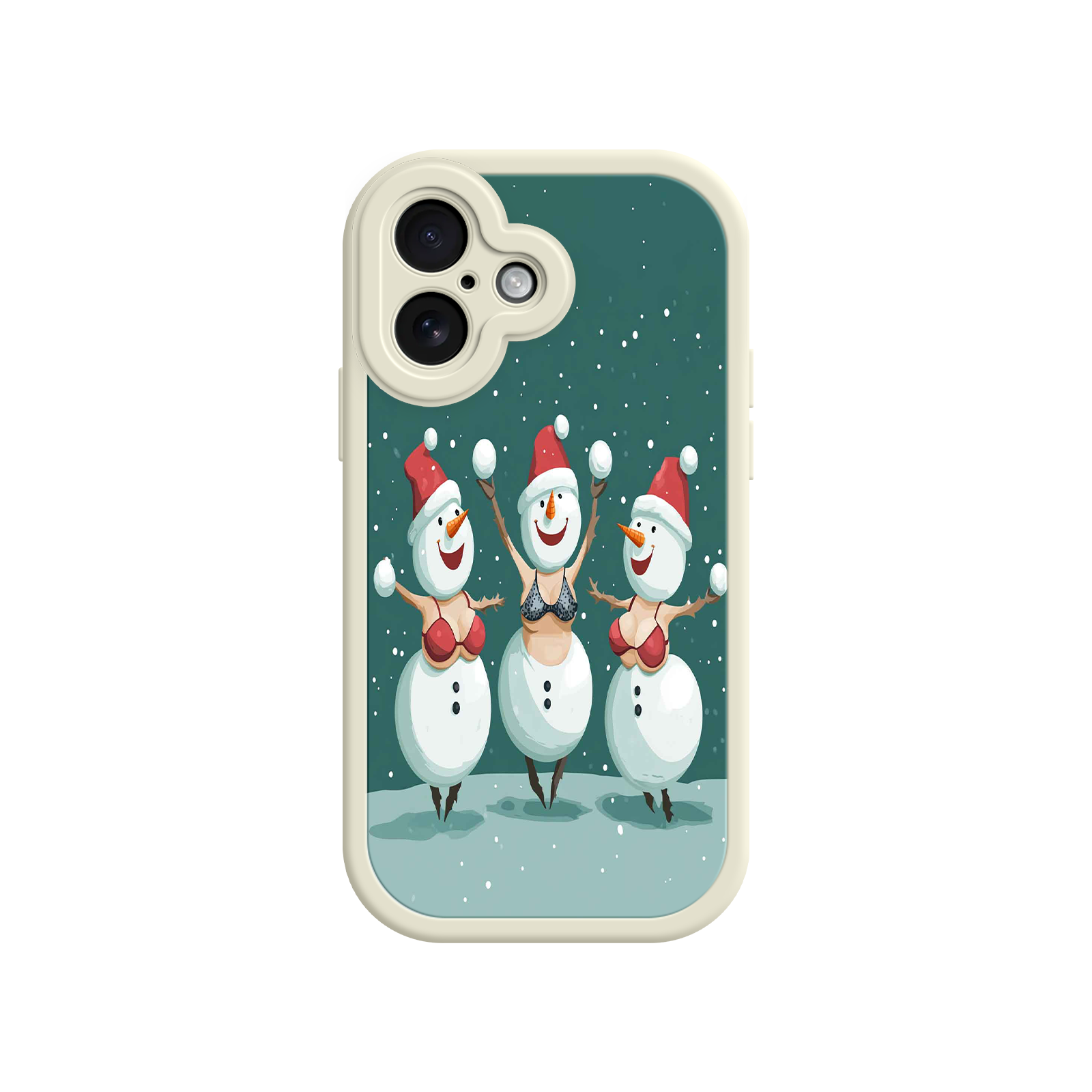 Festive Snowman iPhone 17 Case – Funny Christmas Art, Jolly Holiday Design, Soft Snowflakes