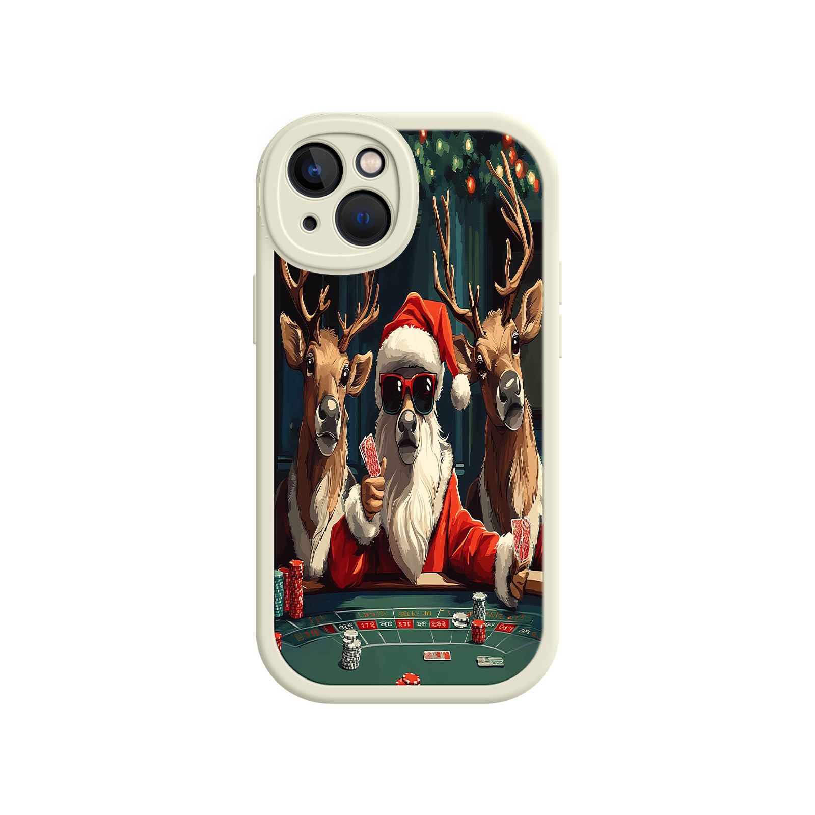 Santa Claus Poker iPhone 17 Case – Funny Christmas Design, Holiday Pet Humor, Reindeer Game Night