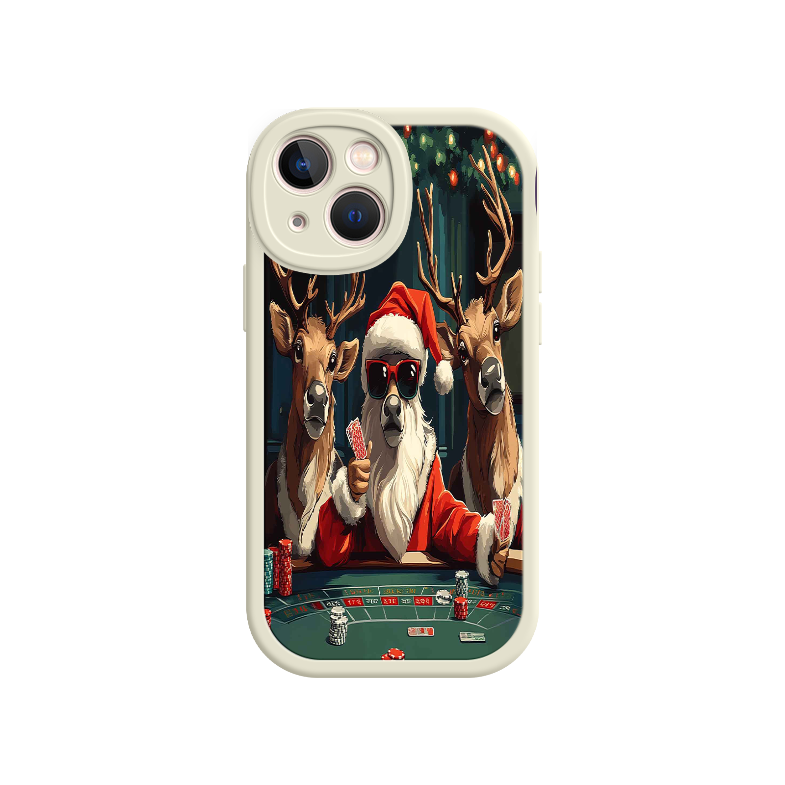 Santa Claus Poker iPhone 17 Case – Funny Christmas Design, Holiday Pet Humor, Reindeer Game Night