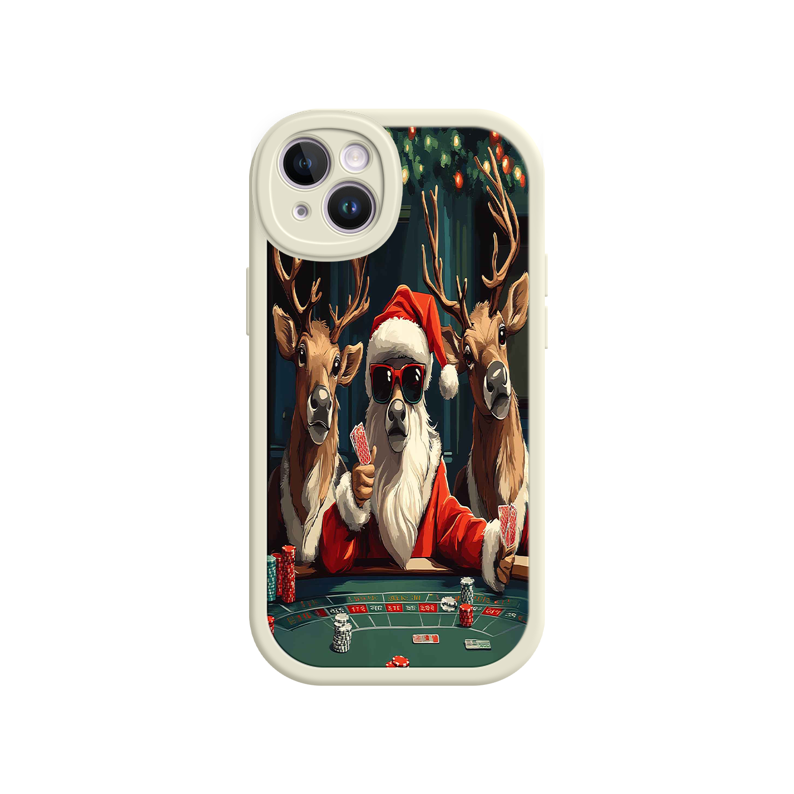 Santa Claus Poker iPhone 17 Case – Funny Christmas Design, Holiday Pet Humor, Reindeer Game Night