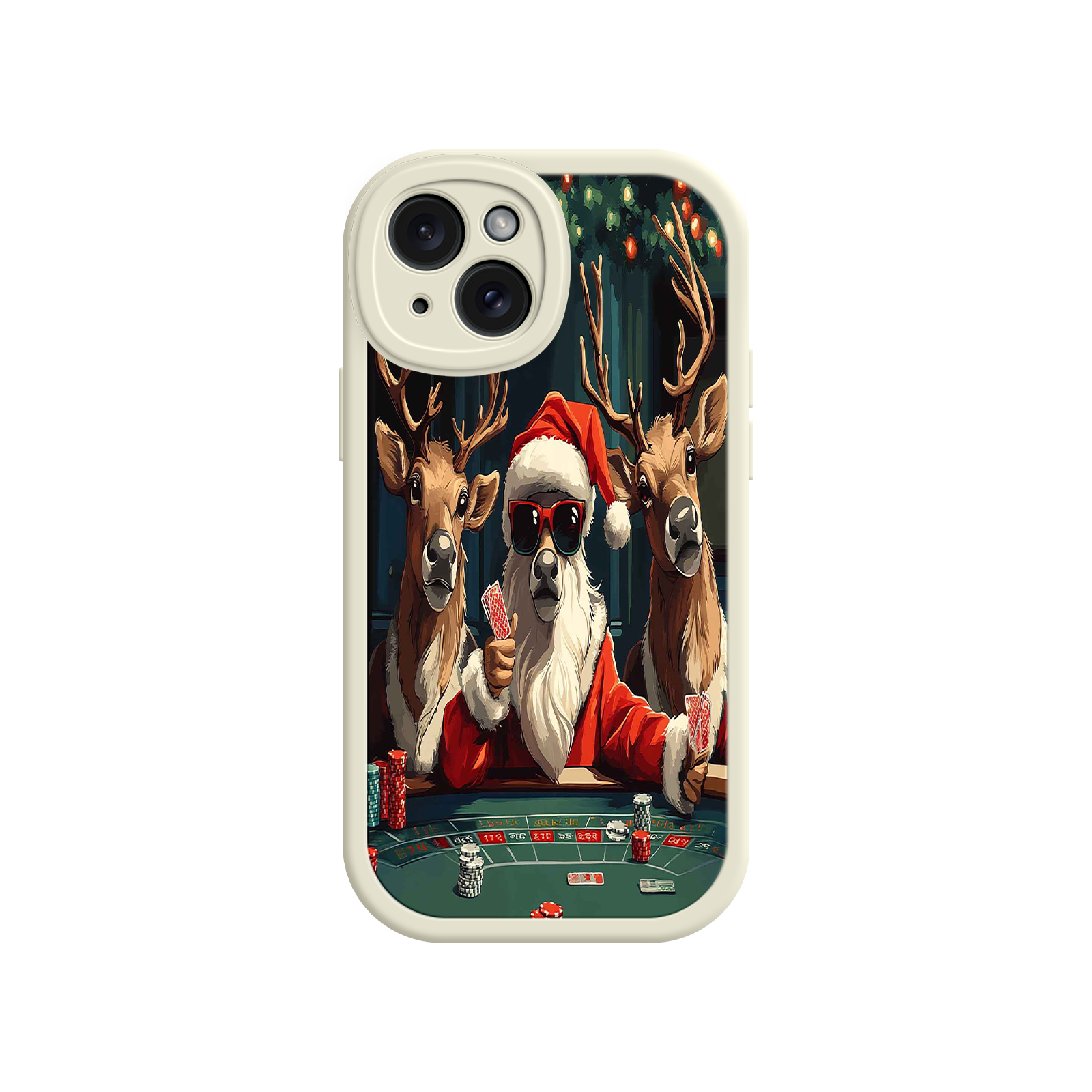 Santa Claus Poker iPhone 17 Case – Funny Christmas Design, Holiday Pet Humor, Reindeer Game Night