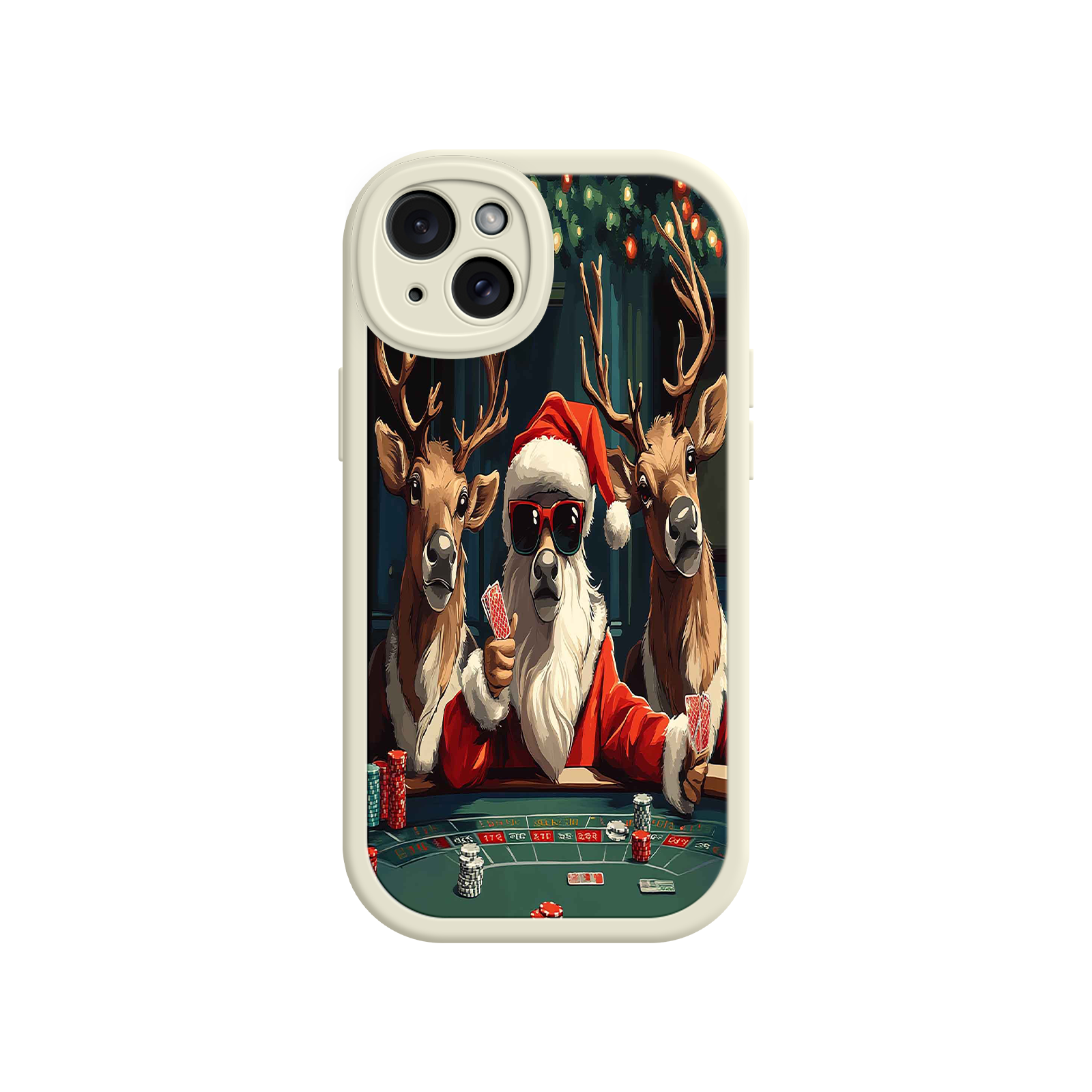 Santa Claus Poker iPhone 17 Case – Funny Christmas Design, Holiday Pet Humor, Reindeer Game Night