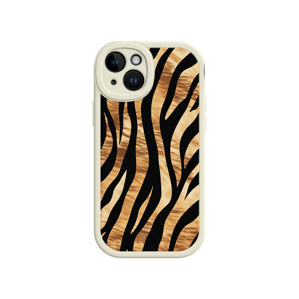 iPhone case with bold tiger fur pattern