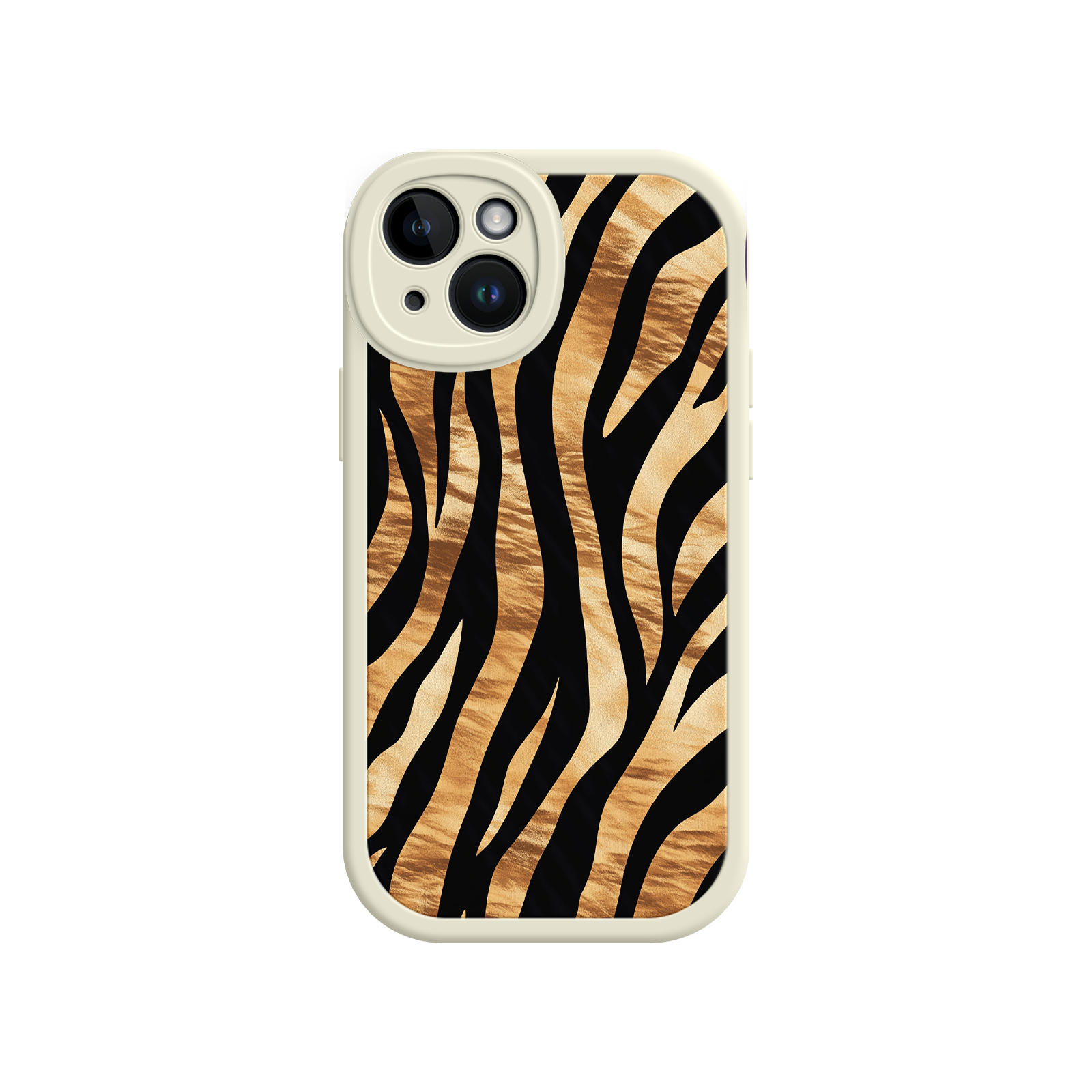 iPhone case with bold tiger fur pattern