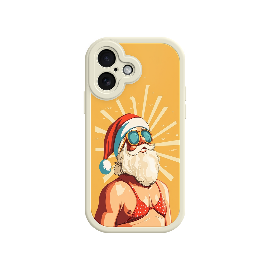 Funny iPhone case with festive summer Santa