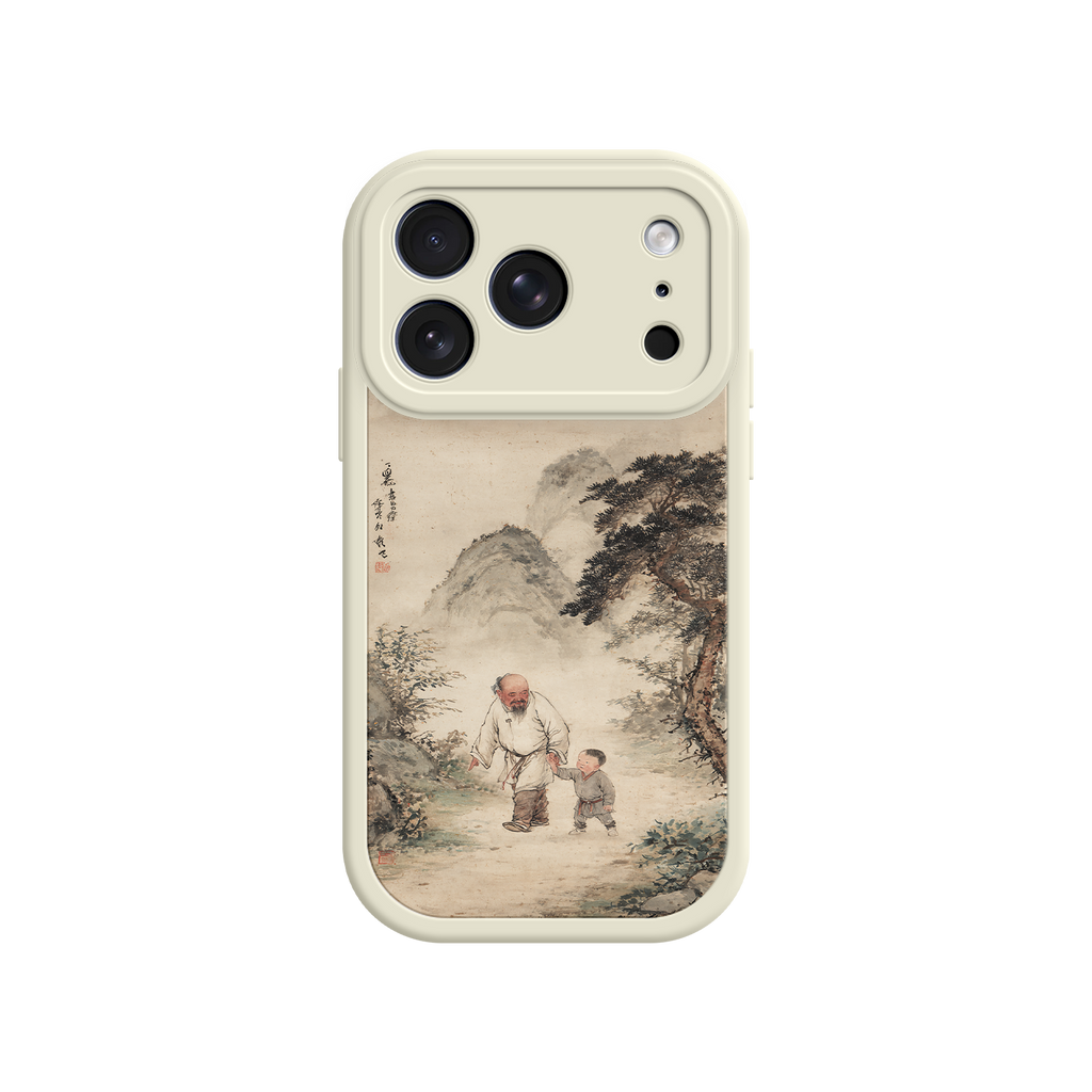 Nature iPhone case with forest path and family theme