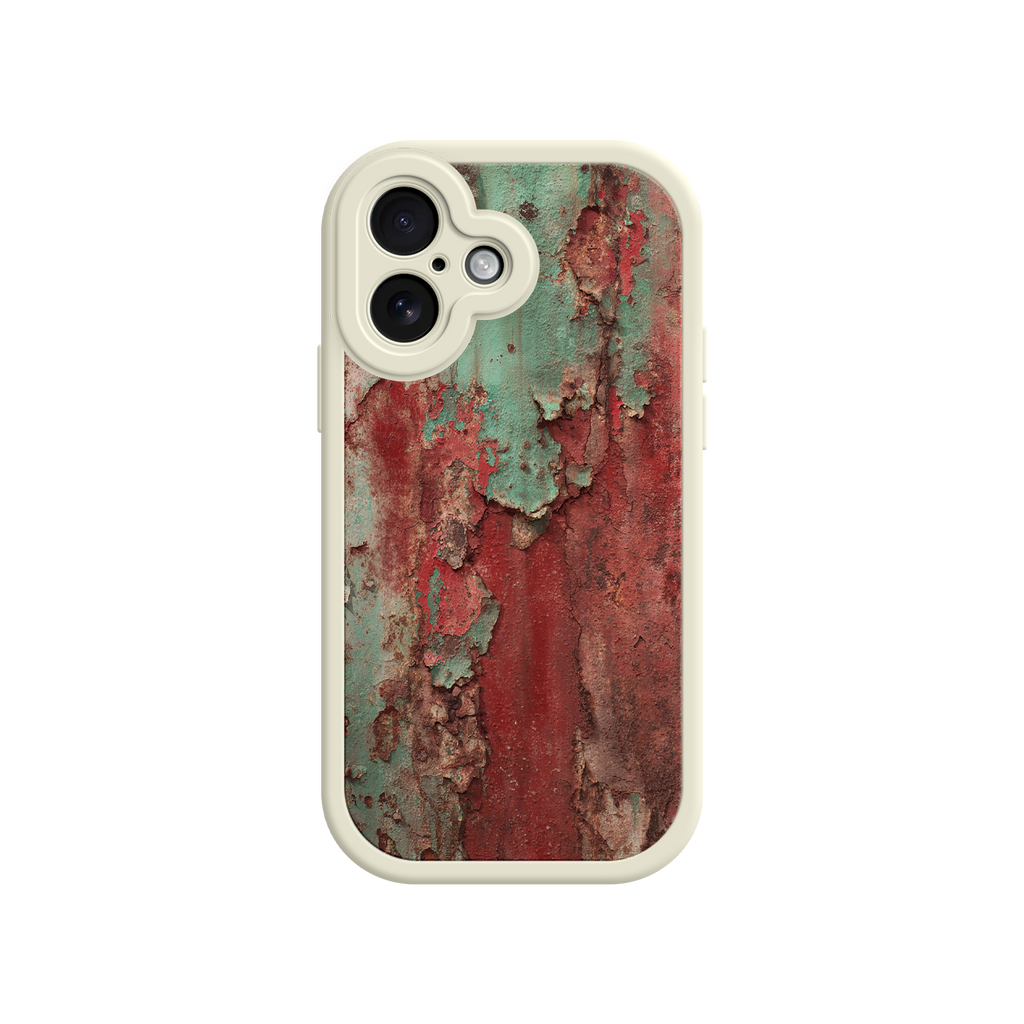 Giftable phone case with artistic rust and paint texture