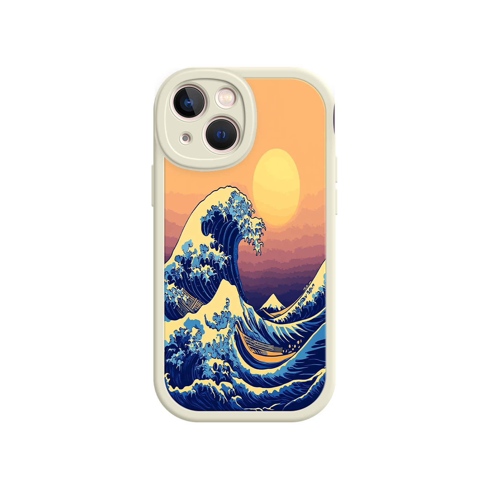 Great Wave Sunset iPhone Case – Japanese Art with Ocean & Mountain Design