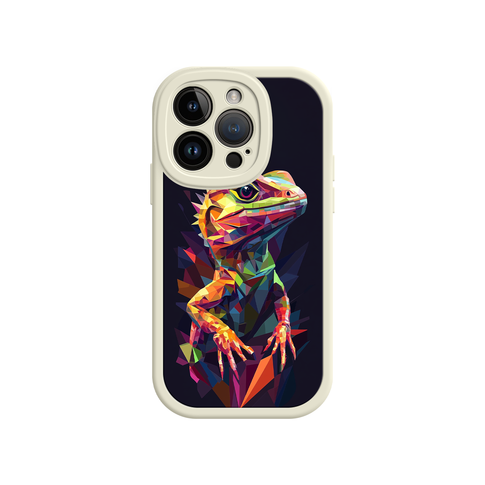 Geometric Lizard iPhone 17 Case – Colorful Polygon Art, Protective Animal Print Cover, Bold Reptile Design