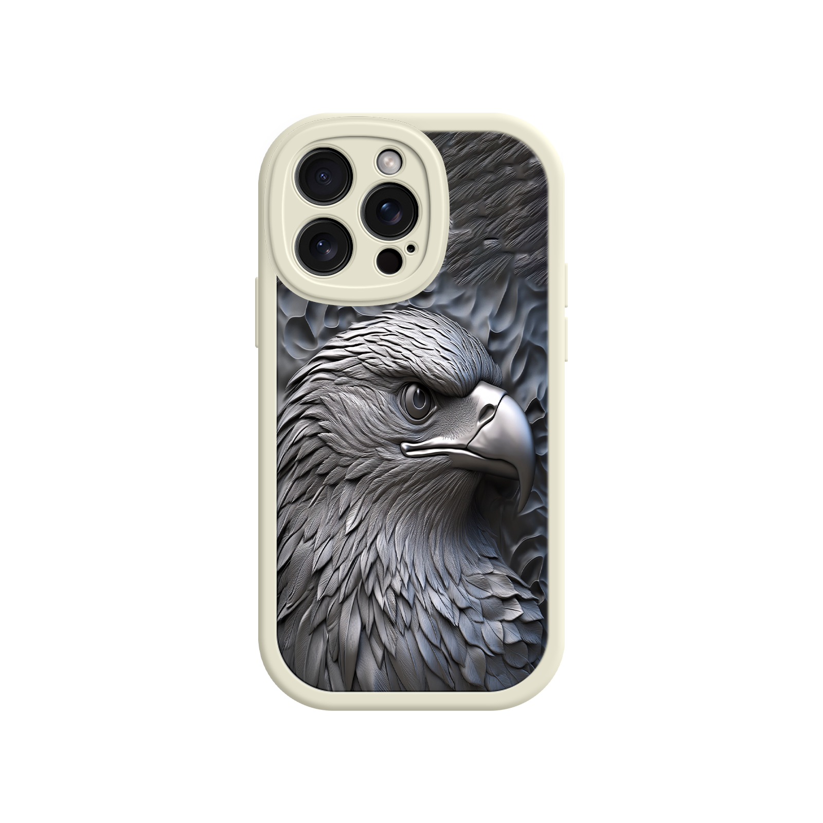 Embossed Eagle iPhone 17 Case – Grayscale 3D Design, Rugged Protective Cover, Symbol of Strength & Freedom