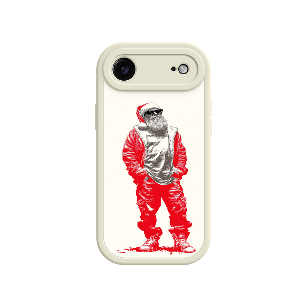 Santa phone case with festive red jacket and boots