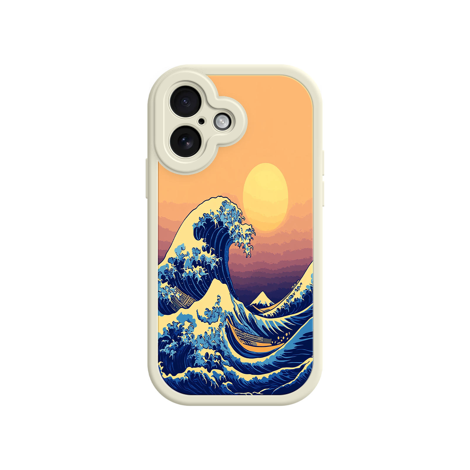 Great Wave Sunset iPhone Case – Japanese Art with Ocean & Mountain Design