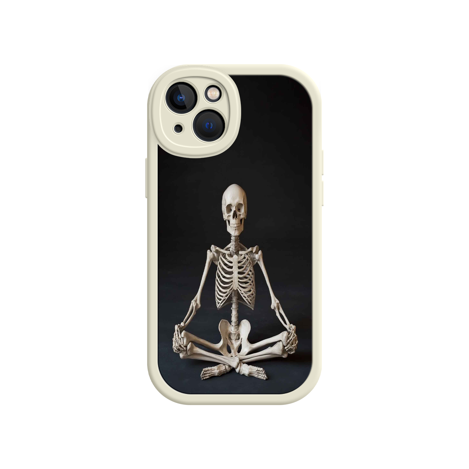 Meditating Skeleton iPhone 17 Case – Gothic Skelly Yoga Art, Anatomical Design, Spiritual Aesthetic