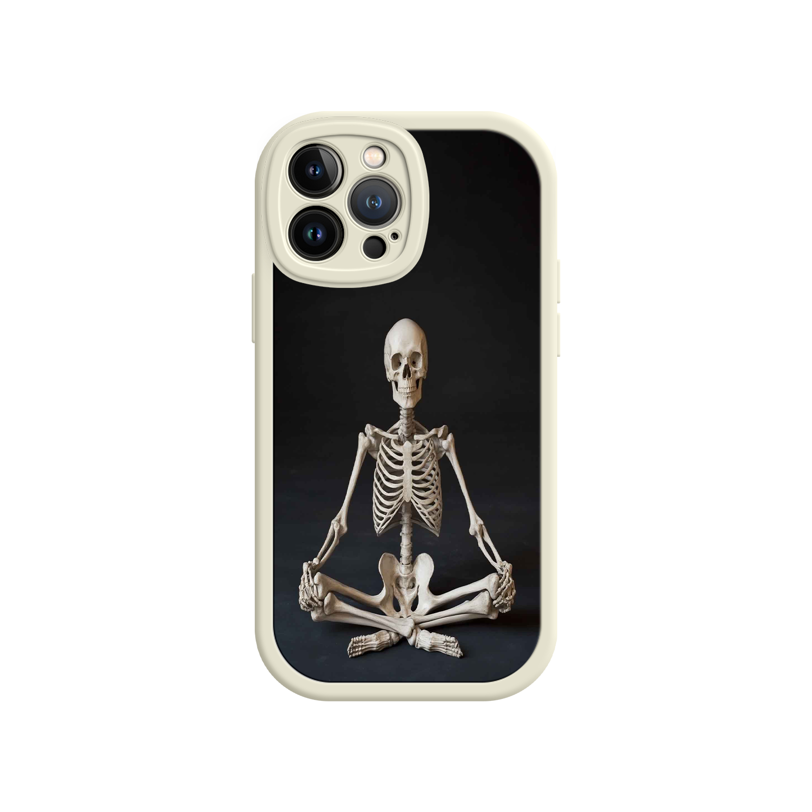 Meditating Skeleton iPhone 17 Case – Gothic Skelly Yoga Art, Anatomical Design, Spiritual Aesthetic