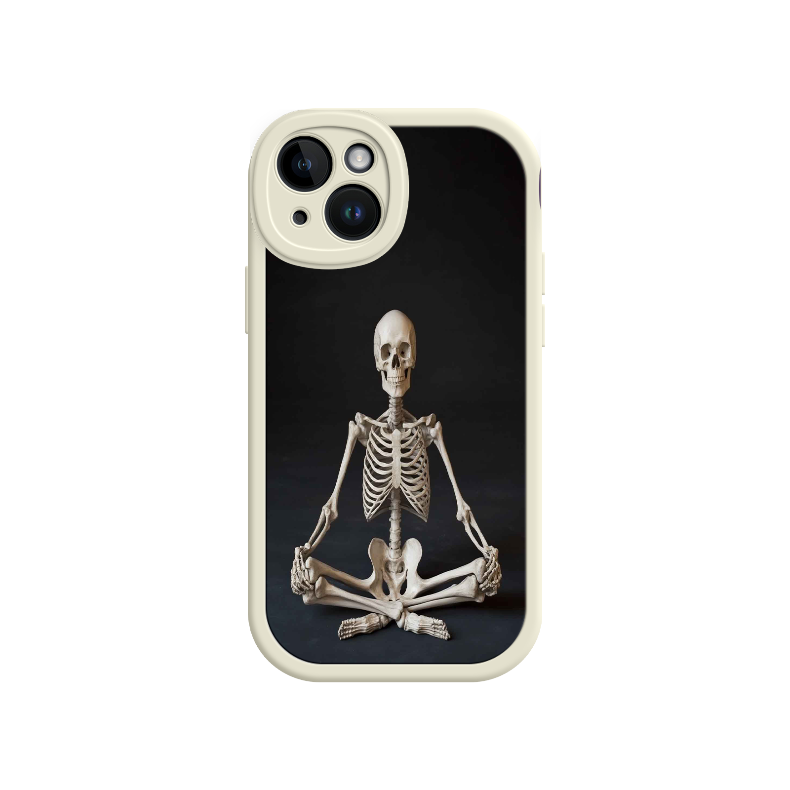 Meditating Skeleton iPhone 17 Case – Gothic Skelly Yoga Art, Anatomical Design, Spiritual Aesthetic
