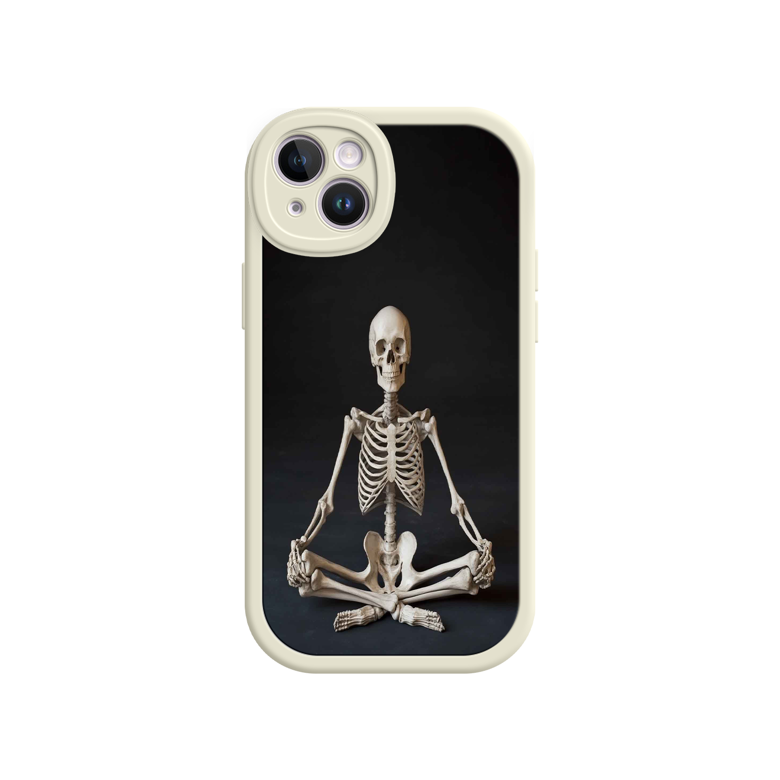 Meditating Skeleton iPhone 17 Case – Gothic Skelly Yoga Art, Anatomical Design, Spiritual Aesthetic