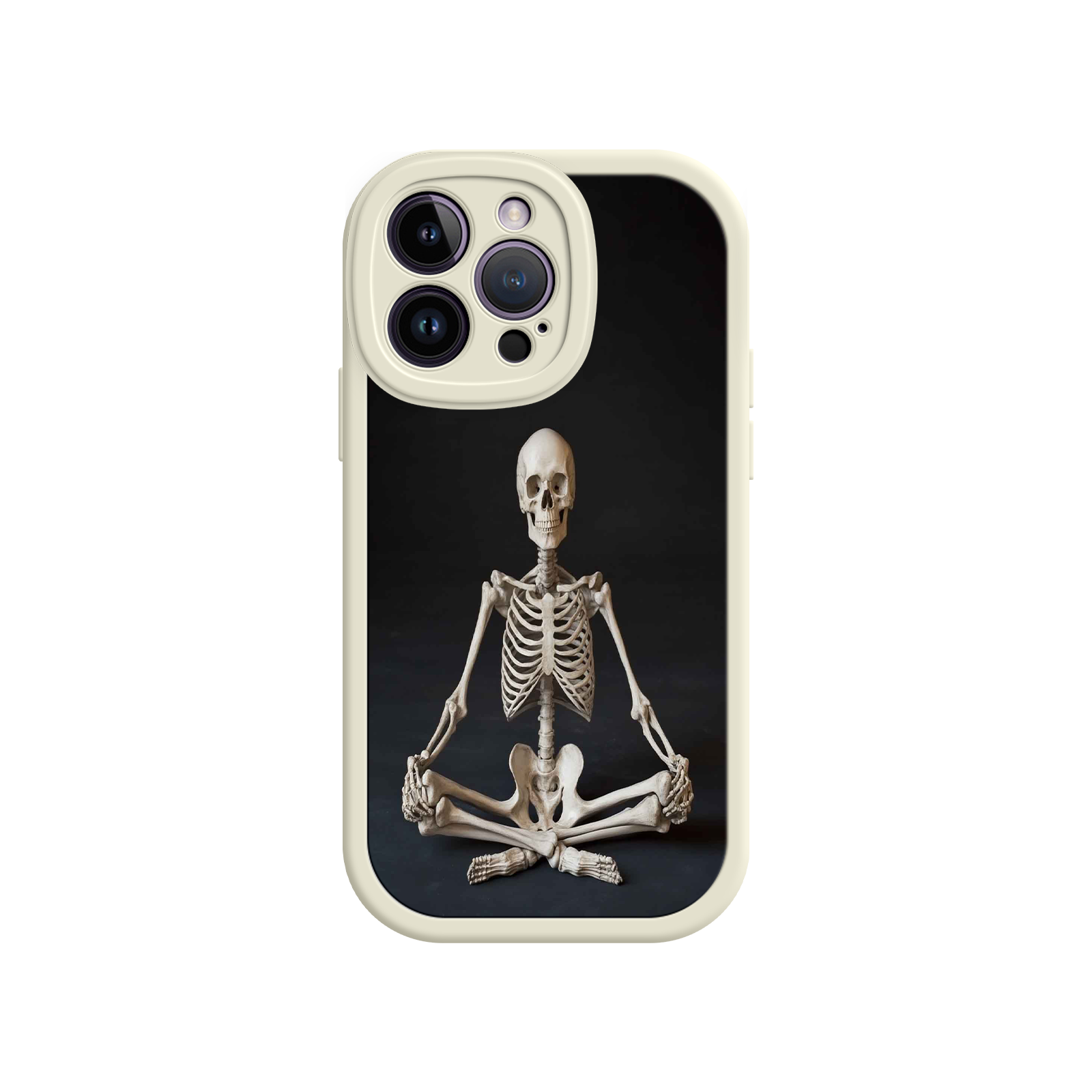 Meditating Skeleton iPhone 17 Case – Gothic Skelly Yoga Art, Anatomical Design, Spiritual Aesthetic