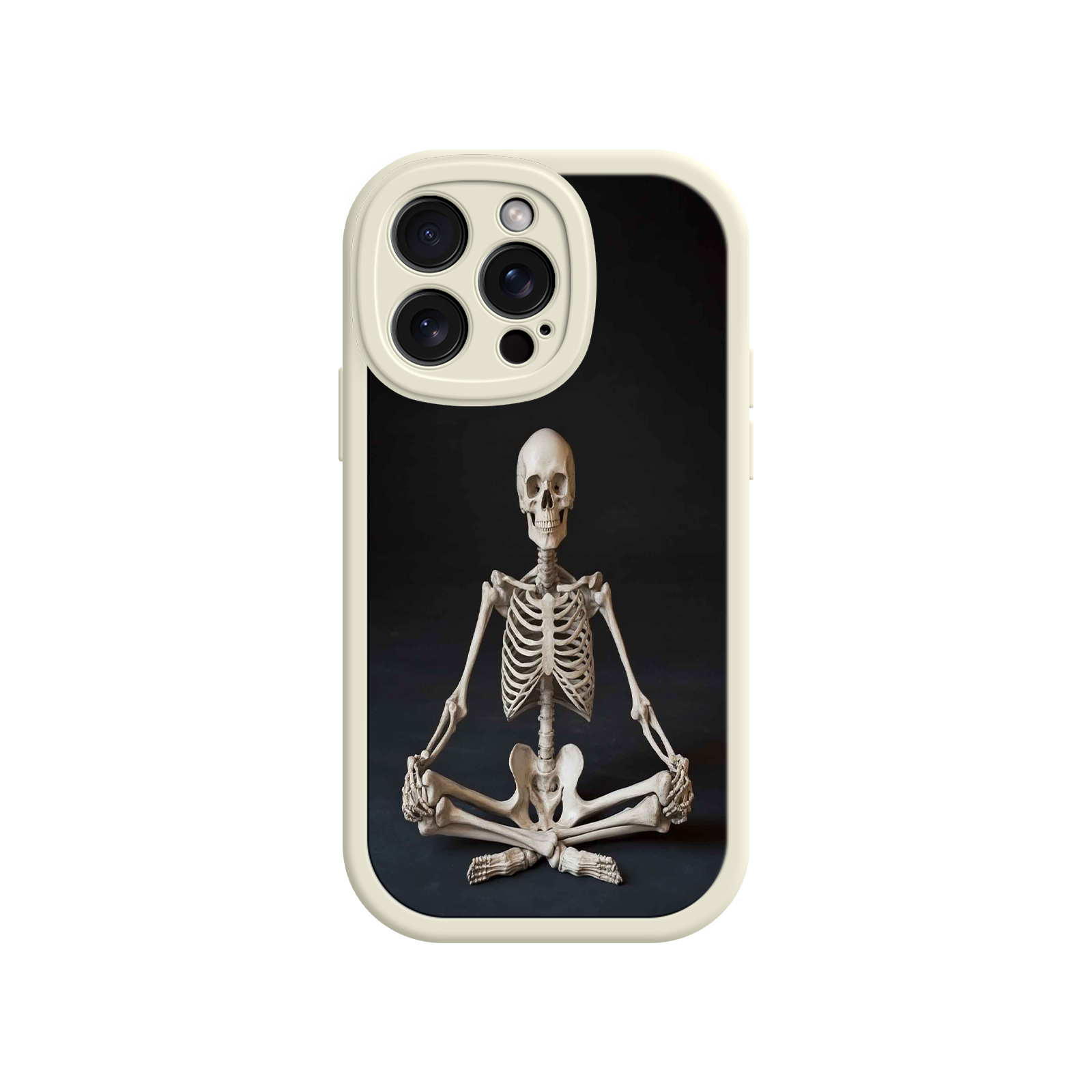 Meditating Skeleton iPhone 17 Case – Gothic Skelly Yoga Art, Anatomical Design, Spiritual Aesthetic