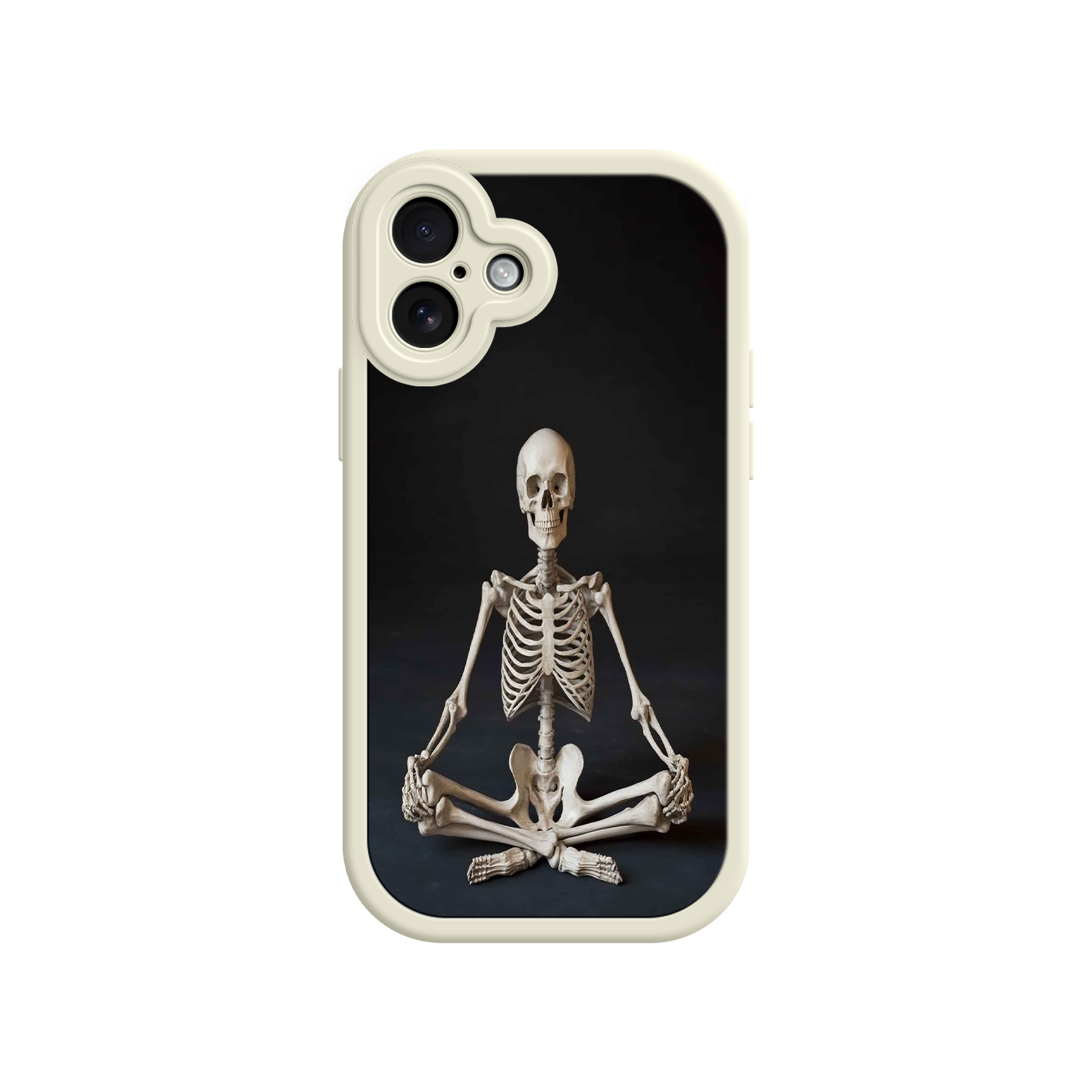 Meditating Skeleton iPhone 17 Case – Gothic Skelly Yoga Art, Anatomical Design, Spiritual Aesthetic