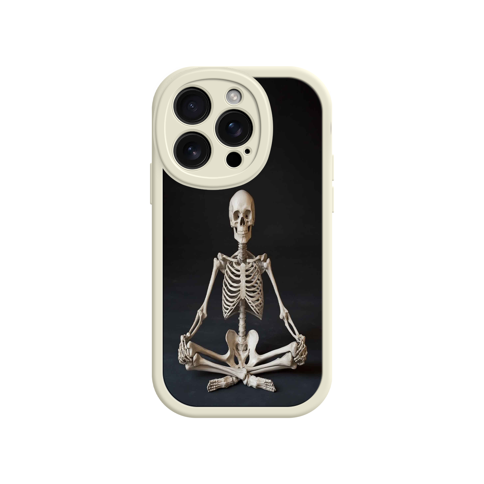 Meditating Skeleton iPhone 17 Case – Gothic Skelly Yoga Art, Anatomical Design, Spiritual Aesthetic