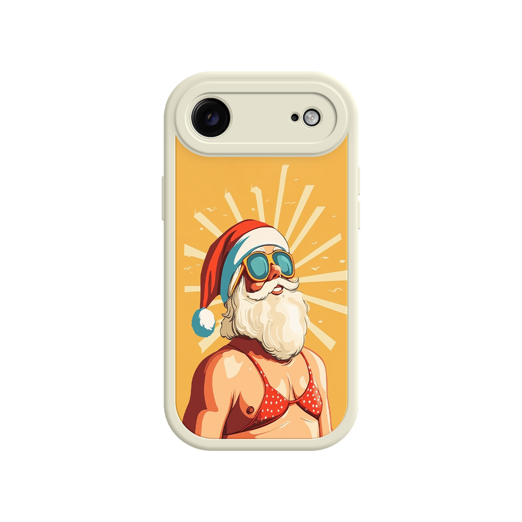 Whimsical iPhone case with humorous Christmas art