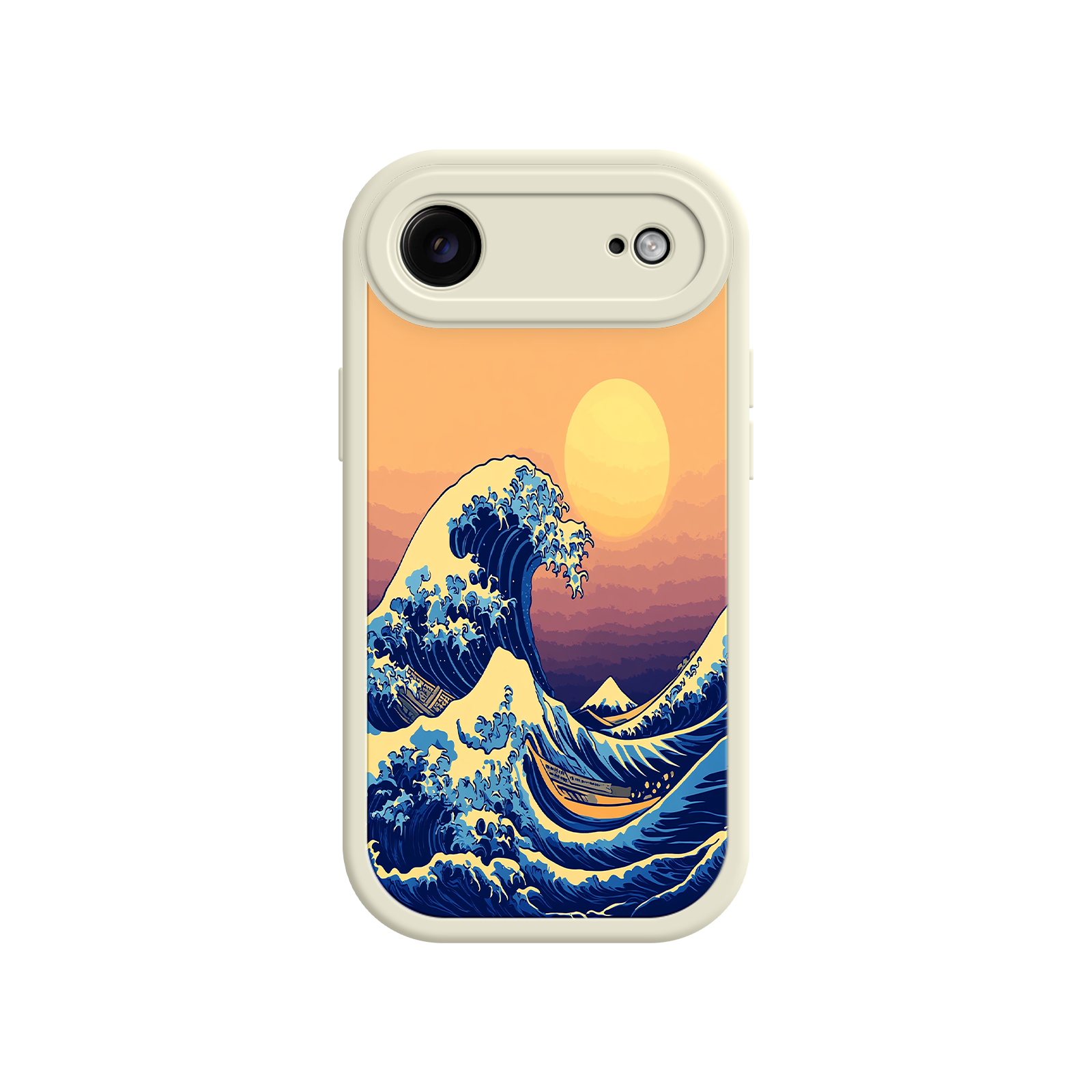Great Wave Sunset iPhone Case – Japanese Art with Ocean & Mountain Design