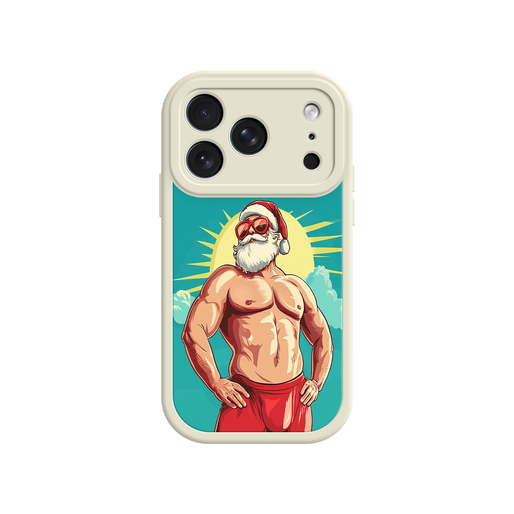 Funny holiday iPhone case with ripped Santa
