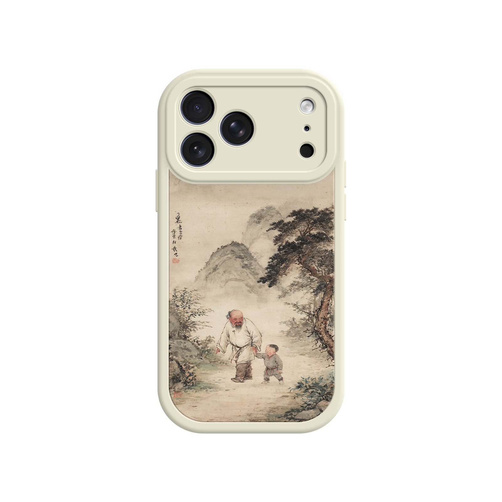 Asian heritage phone case with watercolor-style design
