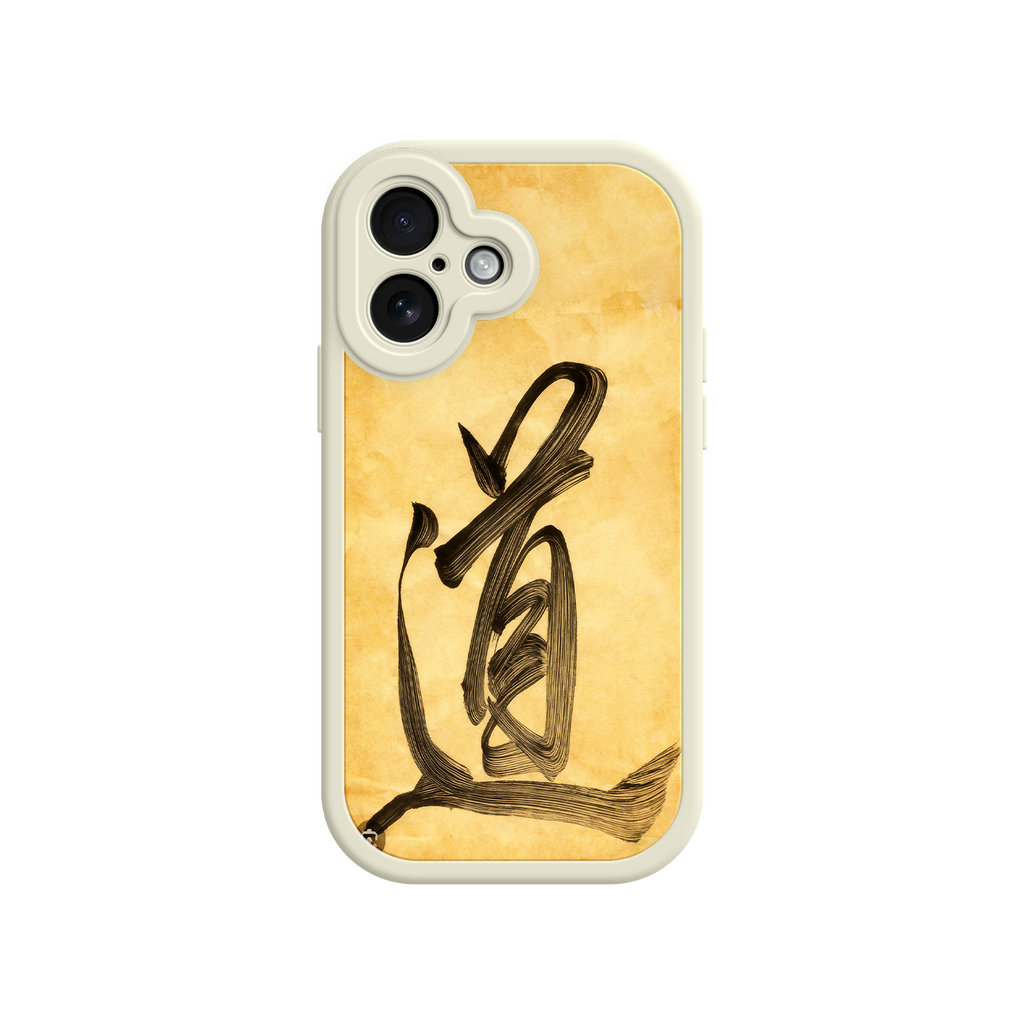 Tao phone case with parchment-style background