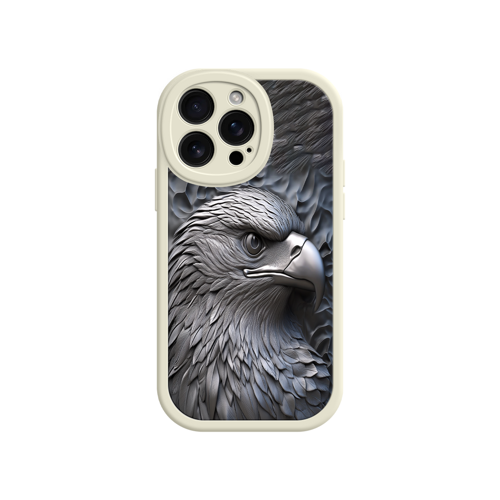 Embossed Eagle iPhone 17 Case – Grayscale 3D Design, Rugged Protective Cover, Symbol of Strength & Freedom