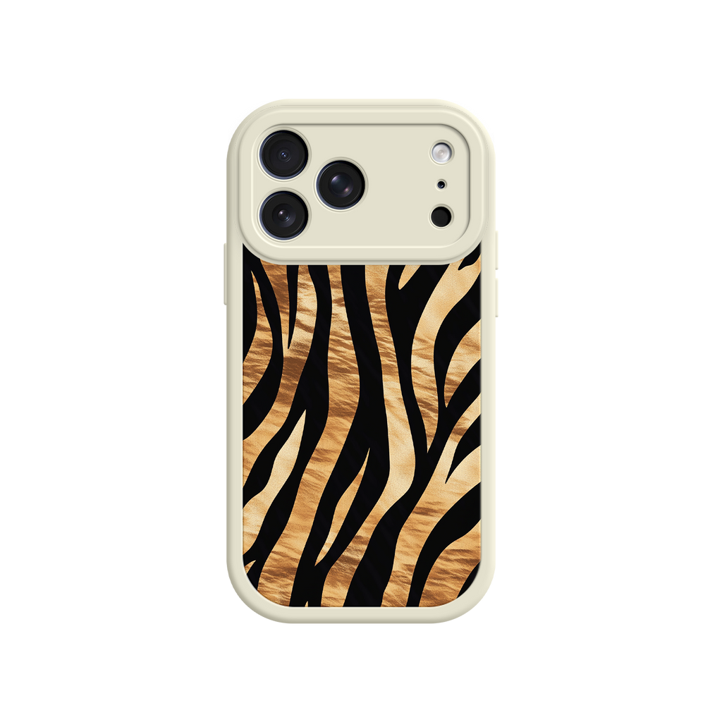 Stylish phone case featuring black and tan tiger pattern