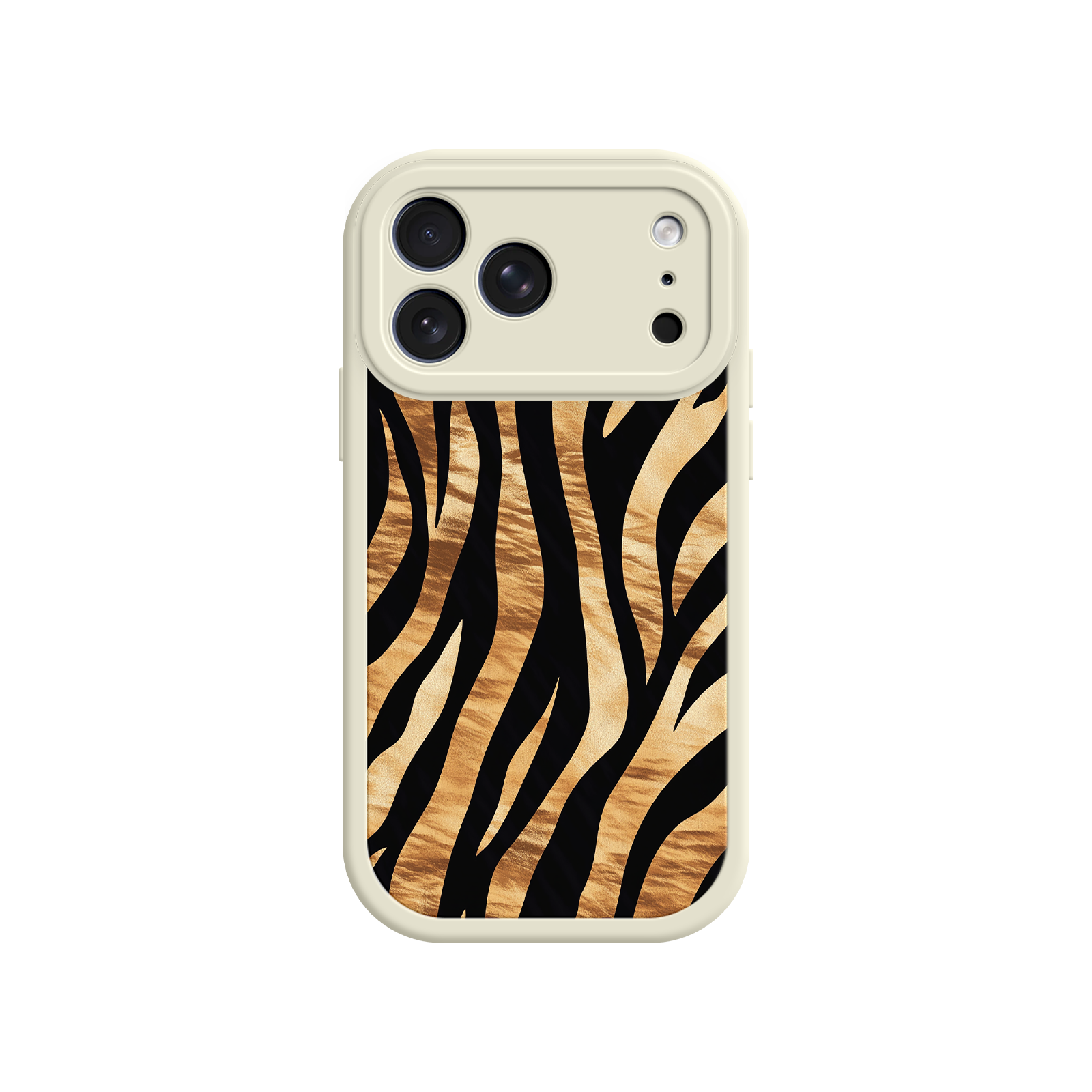 Stylish phone case featuring black and tan tiger pattern