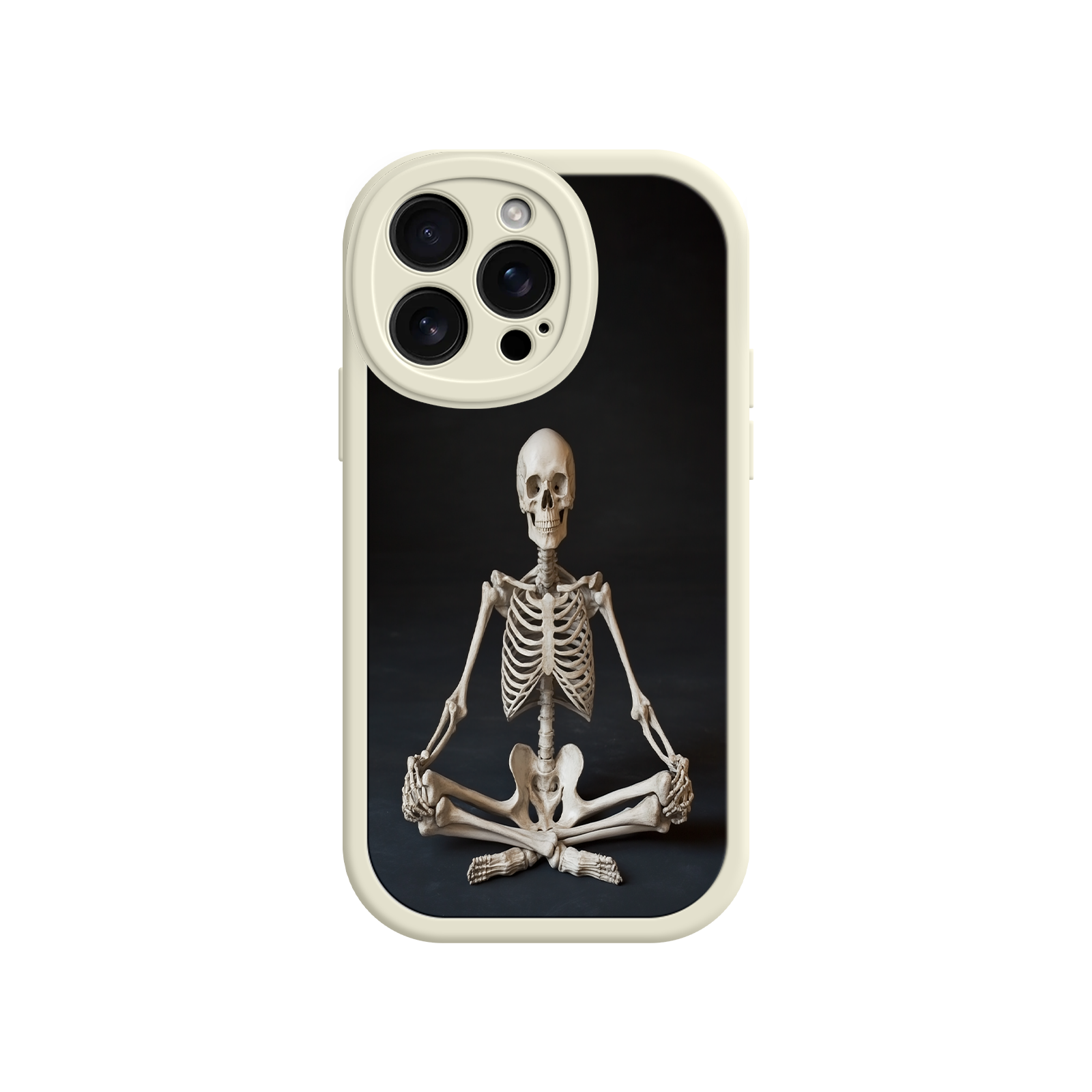 Meditating Skeleton iPhone 17 Case – Gothic Skelly Yoga Art, Anatomical Design, Spiritual Aesthetic
